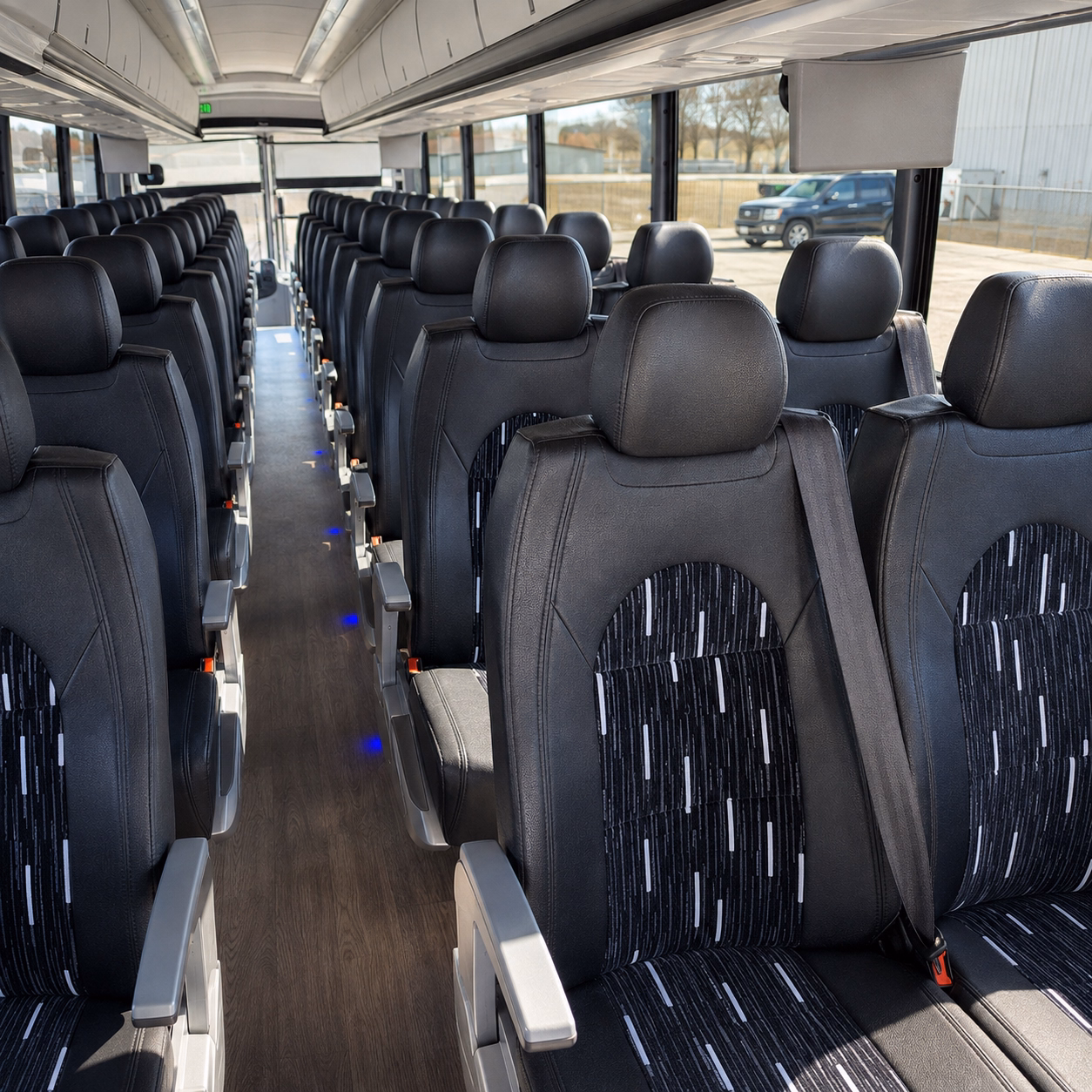bartlett charter bus rental interior
